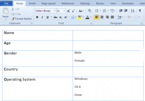 Make A Fillable Form In Word 2010 & Collect Data The Easy Way image word forms03 Make A Fillable Form In Word 2010 & Collect Data The Easy Way